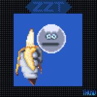 artist:thorogrimm banana game:ZZT pixel_art streamer:joel vibe_check // 1000x1000 // 12.8KB