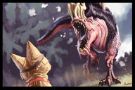 Anjanath artist:pistollux game:monster_hunter_world streamer:vinny // 1350x897 // 619.9KB