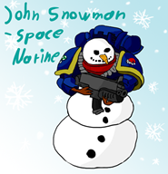 artist:veigariumleviosa christmas snowman space_marine streamer:vinny // 600x620 // 370.9KB