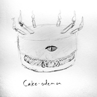 artist:aqueousablution cacodemon cake game:doom pencil sketch streamer:vinny // 1300x1300 // 414.5KB