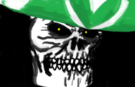 brb disturbing green mushroom skull streamer:vinny vinesauce // 857x554 // 331.9KB