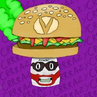 artist:Majestur crazy_hamburger hamburger joker streamer:vinny vineshroom // 800x800 // 423.2KB