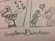 artist:yoplin comic kazoo ocarina paper_drawing personification streamer:vinny // 979x734 // 143.9KB
