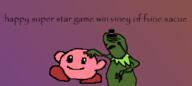artist:Pixl2Pixl game:kirby_super_star kermeat kermit kirby meat streamer:vinny // 400x179 // 29.1KB