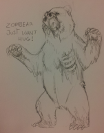artist:zinkyu bear game:organ_trail spooky streamer:ky zombie // 627x796 // 585.8KB