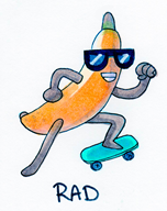artist:jerge banana game:3d_dot_game_heroes skateboard traditional // 1081x1363 // 854.0KB