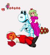 artist:Dololux corruptions eggs game:super_mario_world mario peach streamer:vinny yoshi // 2000x2200 // 985.7KB