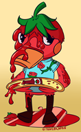 artist:the_venkavian duck game:animal_crossing game:animal_crossing_new_leaf ketchup pizza streamer:vinny // 1431x2327 // 741.0KB
