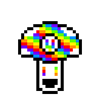 animated pixel_art rainbow vineshroom // 128x128 // 13.4KB