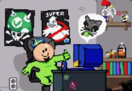 animated artist:StrawPact computer fren mug pixel_art streamer:joel super_ghostbusters vargshroom // 775x535 // 123.1KB