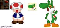 artist:salmiakki corruptions game:Luigi's_Mansion game:super_mario_64_DS streamer:vinny toad yoshi // 1740x829 // 504.0KB