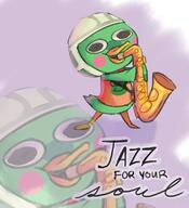 artist:peepfoof game:animal_crossing jazz saxophone scoot streamer:vinny // 1000x1100 // 577.7KB