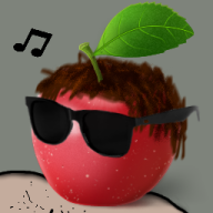 apple apple_dave artist:crymsonwrench fruit glasses icon // 256x256 // 87.8KB