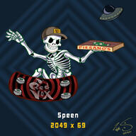 artist:Triple_S game:Tony_Hawk's_Pro_Skater pizza skeleton streamer:vinny // 2500x2500 // 1.3MB