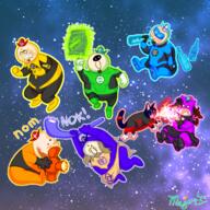 Comics DC Fien Fren_collab_2024 Frenwell Lantern_Corps Maxwell Maxwell_Fren artist:Major fren fren_collab girlfren other_Frens space streamer:joel superhero superheroes // 720x720 // 901.8KB