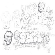 artist:sly_sneaky_fox graffiti logo vinesauce wip // 1500x1500 // 326.5KB